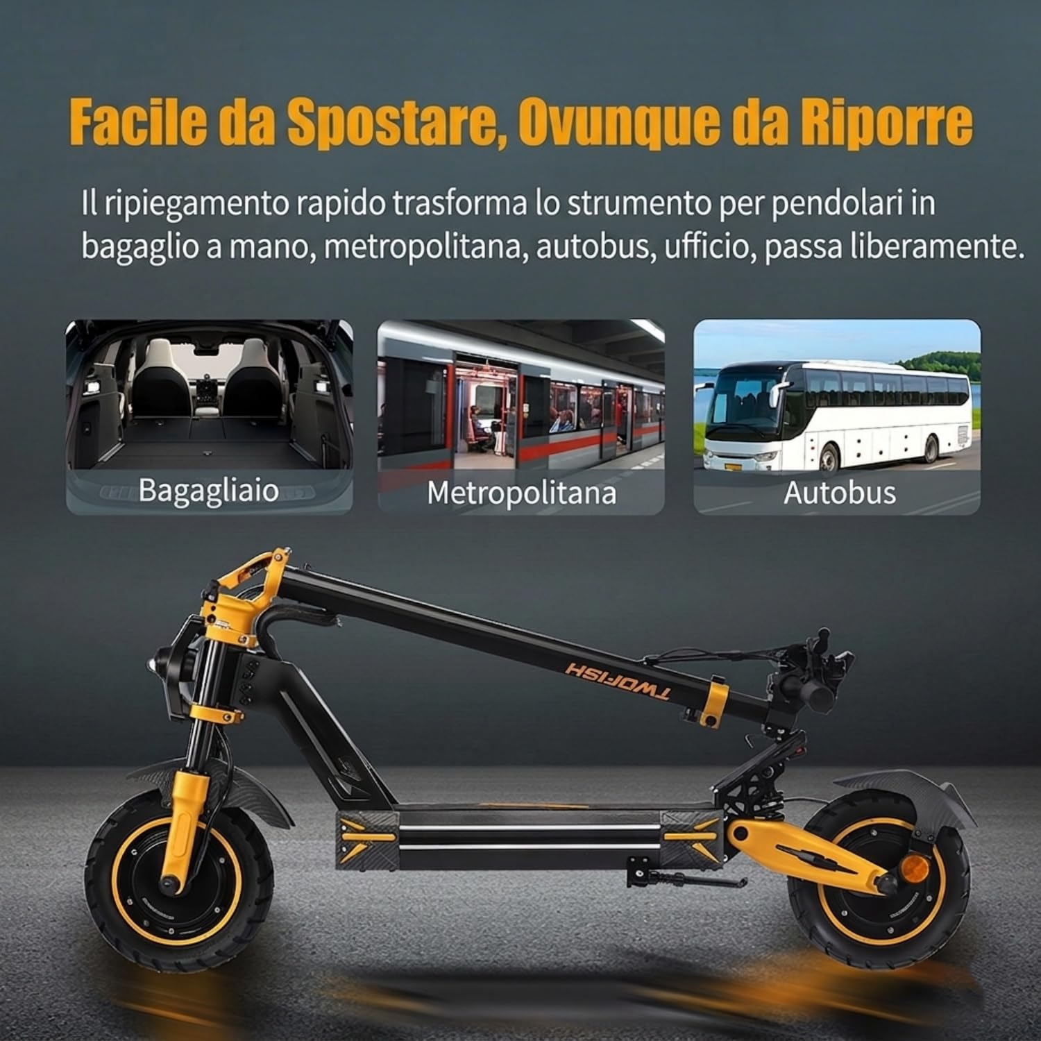 TW3PRO Monopattino Elettrico Doppia Trazione, 52V 23Ah, 45-55Km Autonomia | Limite Di Velocità Sbloccabile, Display Ad Alta Definizione, Pneumatici 11", Sblocco NFC, Doppia Sospensione&Freno a Disco