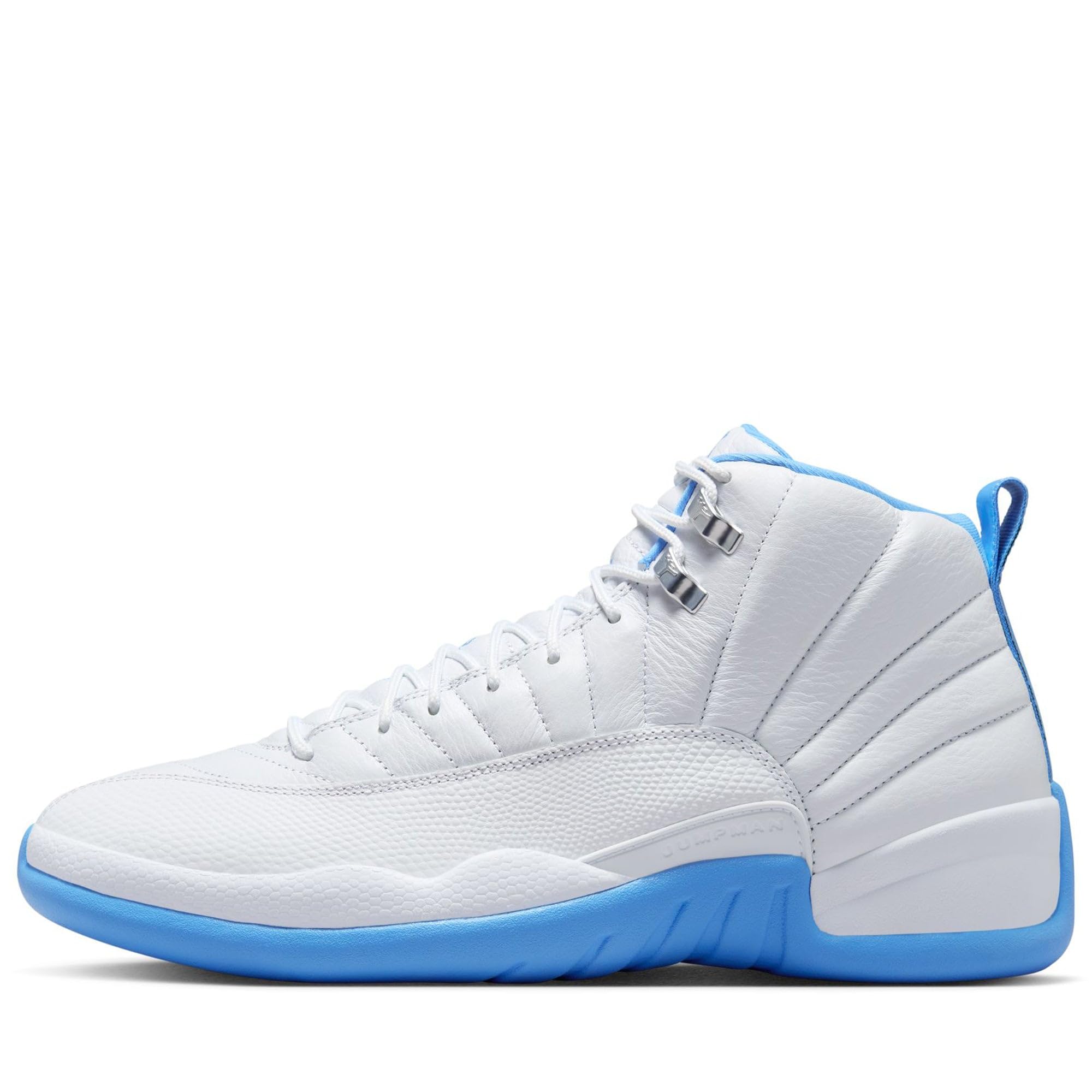 Mens Air Jordan 12 Retro Basketball Shoe, Adult, White University Blue, 10 M US