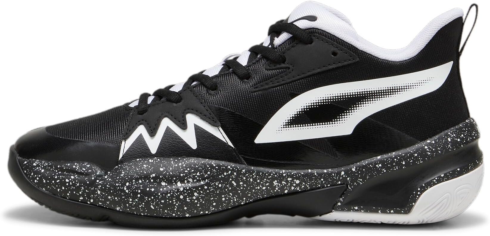 PUMA Men's Genetics Basketball Shoes, Black-for All Time Red, 14