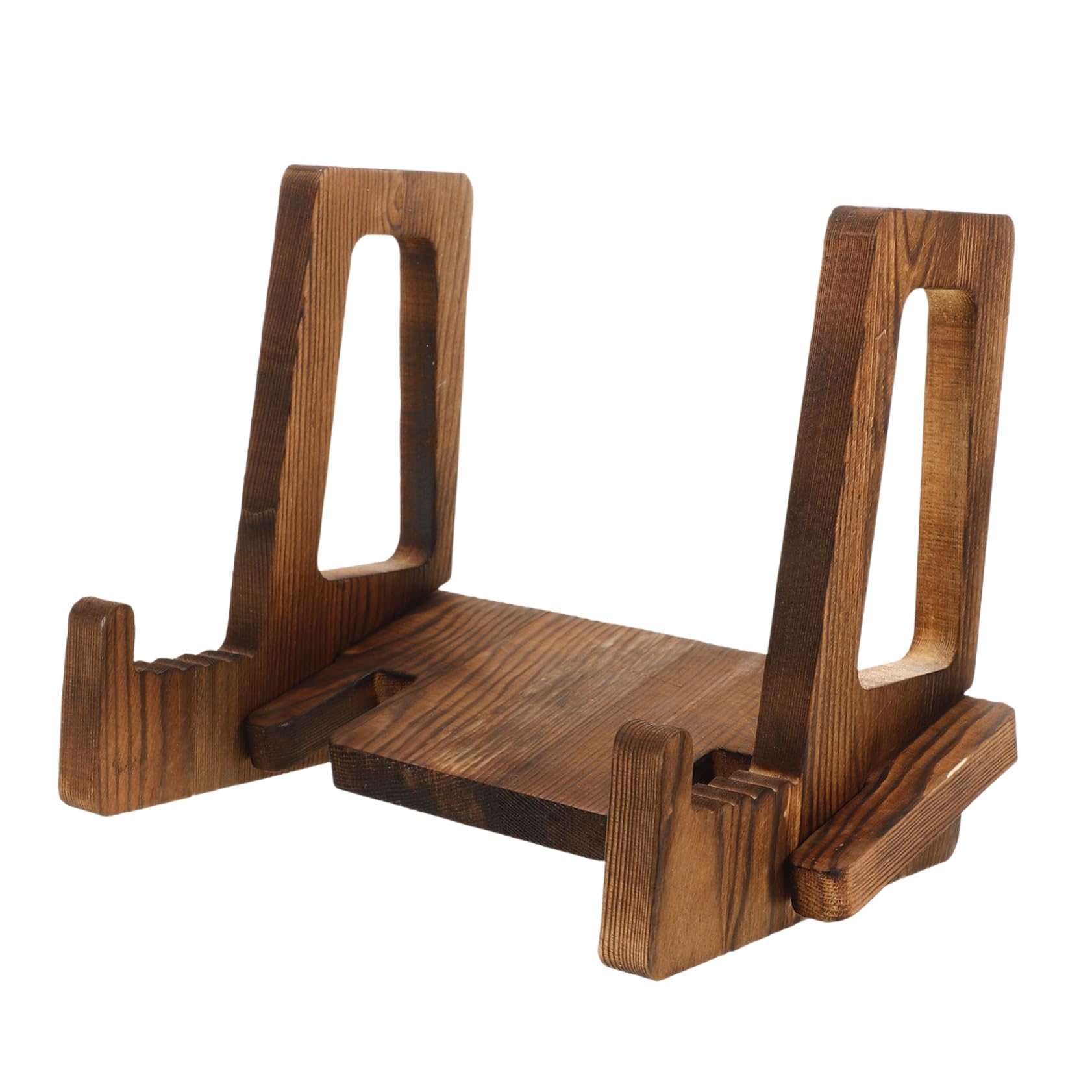 OKUMEYR Wooden Recipe Holder Stand for Kitchen Desktop Tablet Book Storage Organizer Adjustable Cookbook Display for Home Office Use