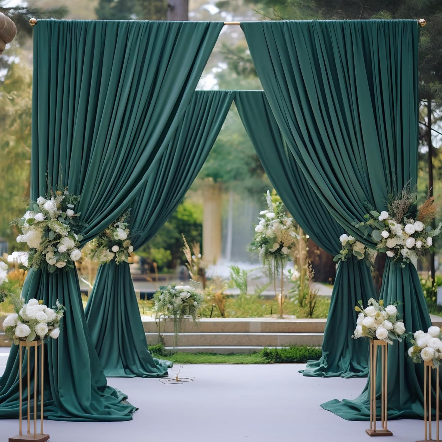 3 m x 3 m verde scuro sfondo senza pieghe tenda drappeggiato verde scuro sfondo pannelli sfondo fotografia sfondo per matrimonio compleanno baby shower party