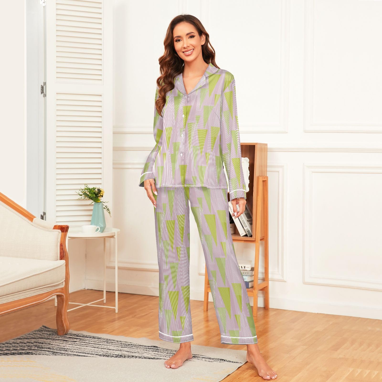 Zestawy piżam dla kobiet jedwabne miękkie długie spodnie jedwabne zestawy piżamowe na co dzień damska bielizna nocna S-XXL