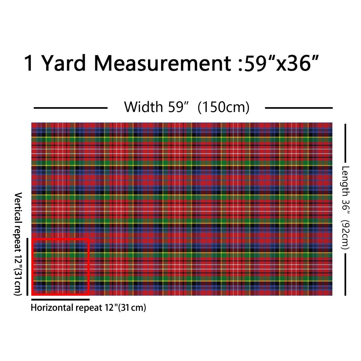 Tissus au Metre Exotique, Vintage Caledonian Ethnique écossais Plaid motif Tissu 276x150cm Chaise Canapé, motif classique extérieur Tissu imperméable