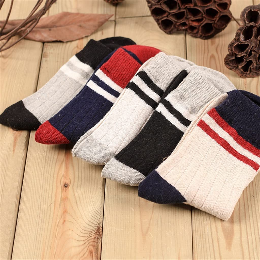5 Pares/Lote Calcetines de Lana Hombres Invierno Cashmere Transpirable Cómodo Calcetines Cálidos Hombre (Color: T Tamaño: Un tamaño) (Color : A, Size : One Size)