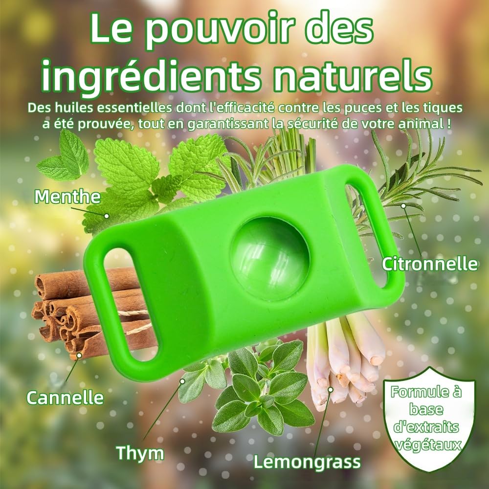 aquality Pets Collier antiparasitaire, Super Élastique, Adapté aux Chiens de Toutes Tailles, Anti - Puces et Tiques, sans Contact Direct avec La Peau