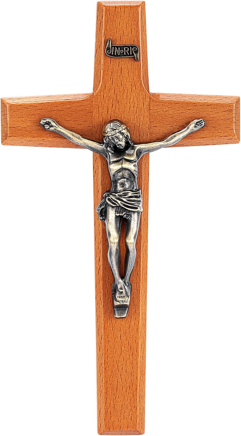 ACHIBANG Crucifix Wall Cross, Catholic Crucifix for Wall, Wooden Cross