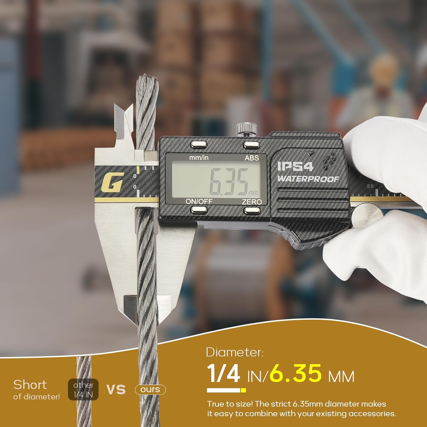 1/4" Stainless Steel Cable, 350FT Wire Rope Aircraft Cable with Cable Clamps and Thimbles for Backyard Zipline, String Lights and Deck Railing, 6x37 Strands Construction