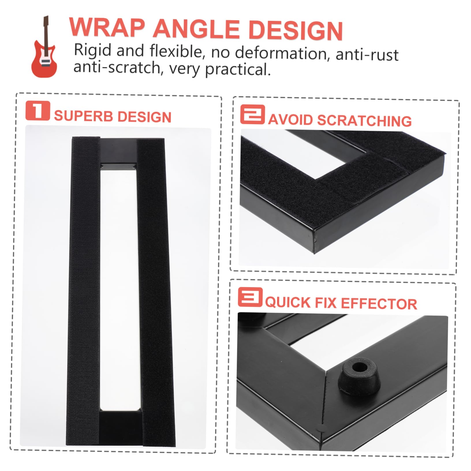 VANZACK 1Set Electric Guitar Pedalboard Fixing Bracket Durable Effect Pedal Holder for Electric Guitar Easy Installation present for Musicians