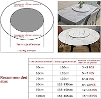 Vista 2 de Kitchen Lazy Susan - Tocadiscos de madera grande para mesa redonda, bandeja giratoria para servir, rotación flexible de 360 ° para compartir Blanco-A