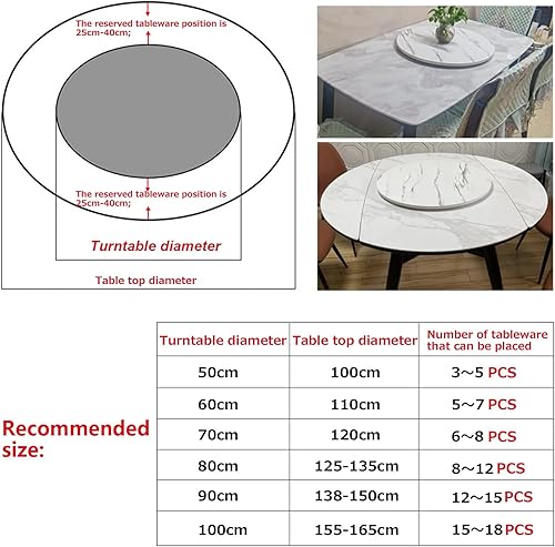 Miniatura 2 de Kitchen Lazy Susan - Tocadiscos de madera grande para mesa redonda, bandeja giratoria para servir, rotación flexible de 360  para compartir