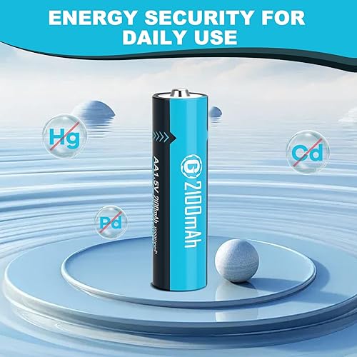 Miniatura 4 de Paquete de 8 baterías AA recargables con cable de carga USB, batería de litio de 1.5 V de tamaño doble A para cámara Blink al aire libre, 2100 mAh