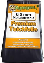 Aquagart High-Quality PVC Pond Liner, 0.5 mm Thickness, Fish and Plant Friendly, UV and Weather Resistant, Swimming Pond Liner, Garden Pond Tarpaulin, Black, Garden and Pond Accessories Different Sizes, black