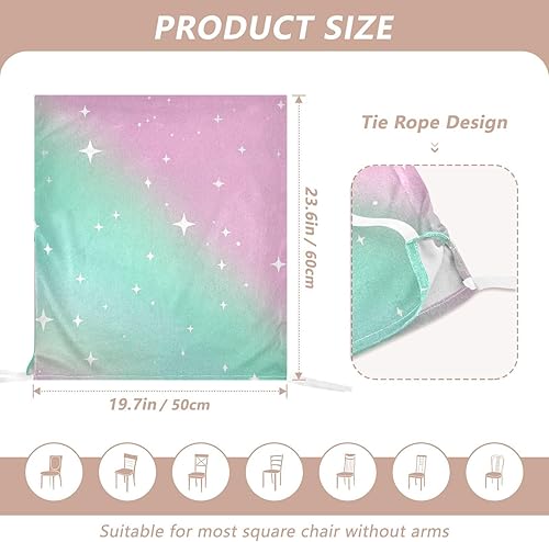 Miniatura 3 de Childish Neon Star Gradient Peach Green Decorative Covers for Chairs for Retro Dining Chairs Washable Hand Washable Chair Decor cubre sillas para