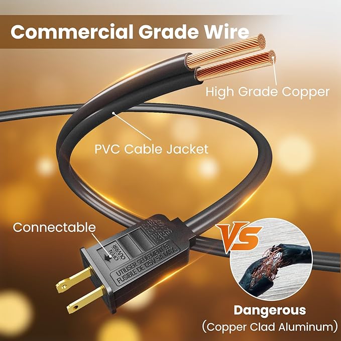Luces de Cadena Exterior 50 FT, 26 Bombillos LED G40, Impermeables, Conectables miniatura 3