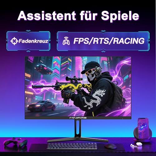 Minifire 27 inch WQHD 240Hz Gaming Monitor 1440P-1ms AMD FreeSync 丨DCI-P3 98% 丨Fast IPS丨Loudspeaker丨HDR10 丨2×DP1.4丨2×HDMI丨Height adjustable vertical/horizontal rotatable Gaming PC Monitor - 6