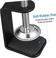Vista 8 de SUPVOX 2 unids escritorio c abrazadera mesa montaje C abrazaderas para escritorio plástico varilla y base sin bordes ajuste de 360 grados