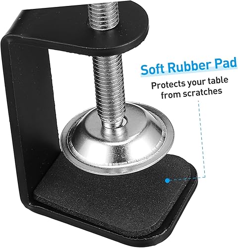 Miniatura 8 de SUPVOX 2 unids escritorio c abrazadera mesa montaje C abrazaderas para escritorio plástico varilla y base sin bordes ajuste de 360 grados