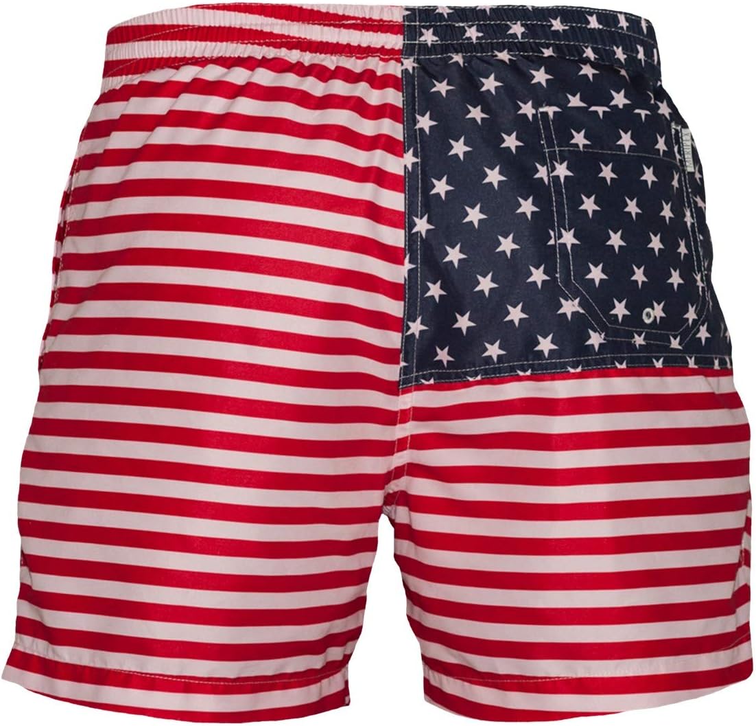 Meripex Apparel Men's Patriotic American Flag Swim Trunks: The Old Glory's