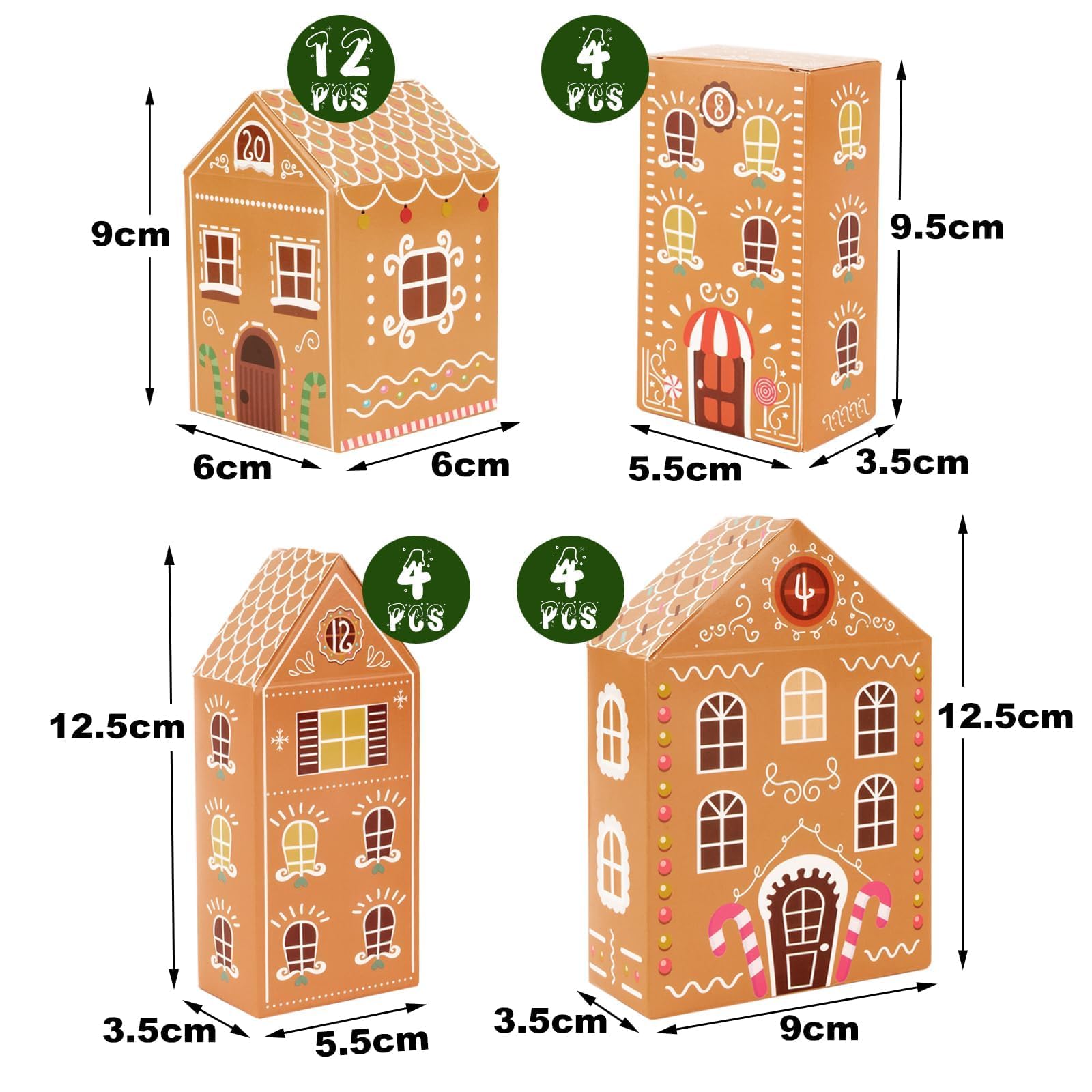 BOFUNX Calendario Adviento Navidad 24pcs Cajas Papel Regalo Decoración Navideña