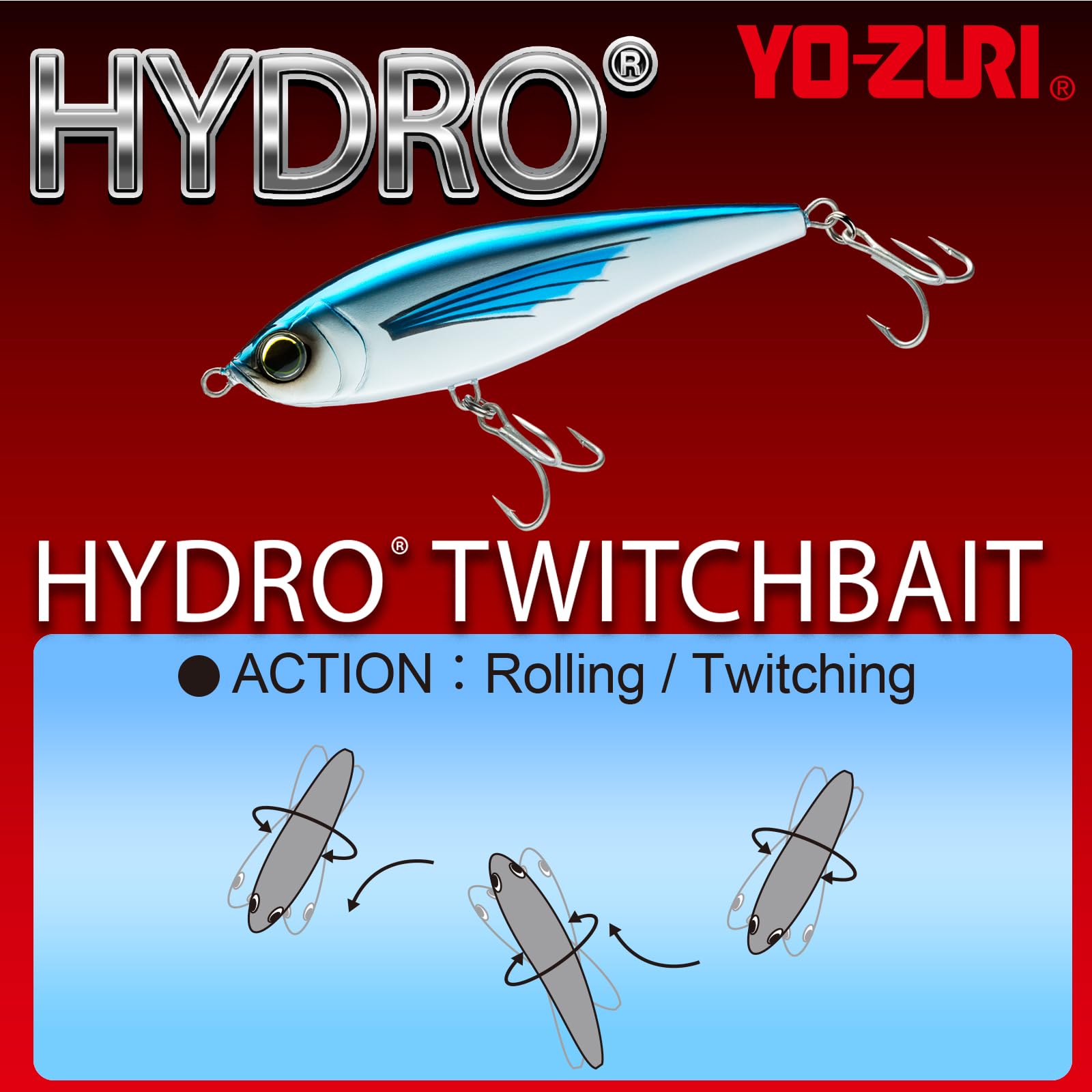 Yo-Zuri R1432-PRH: Hydro Twitchbait (S) 150Mm 6