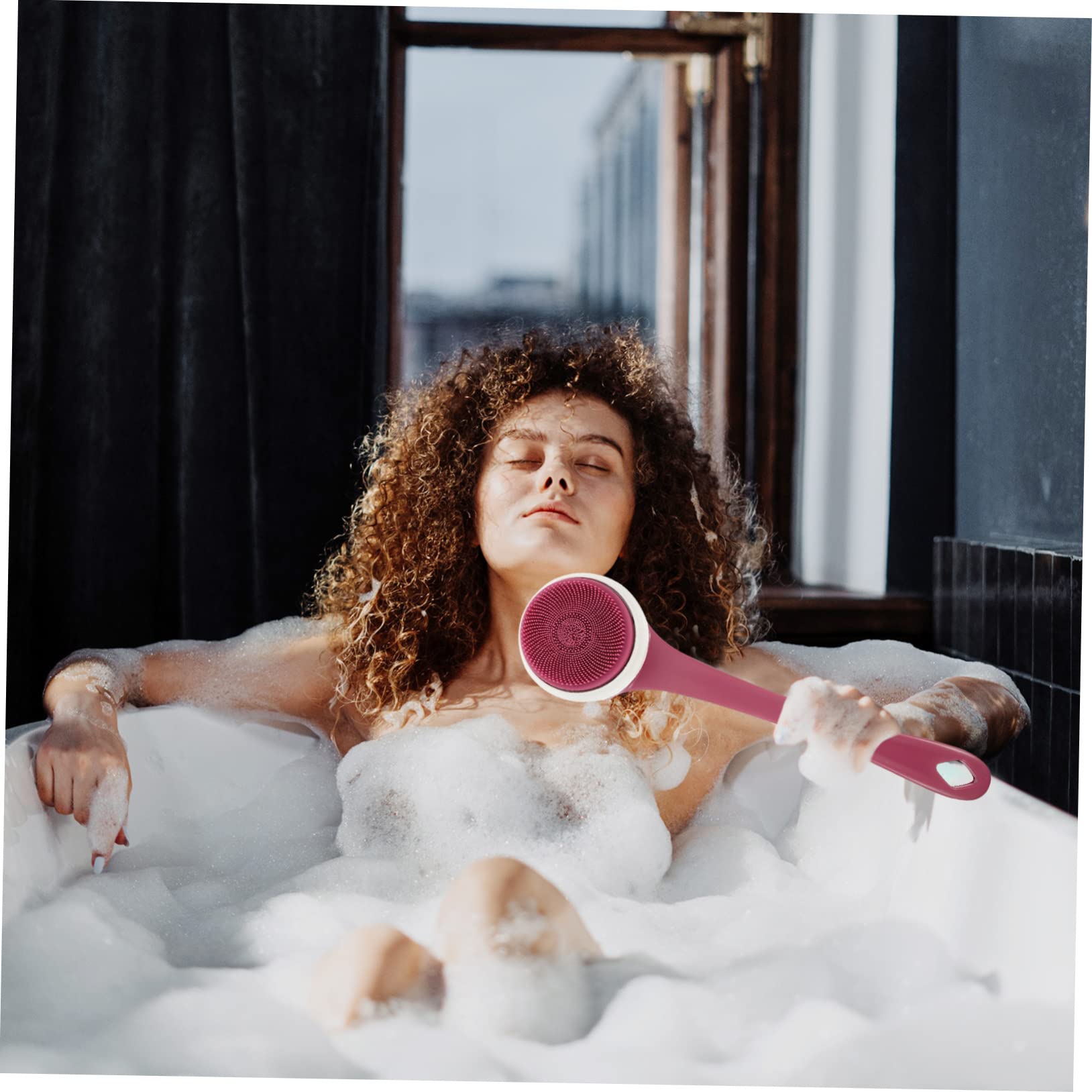 Housoutil 1set Elettrica Per Scrubber Per Schiena e Testine Esfolianti Per Profonda e Comfort