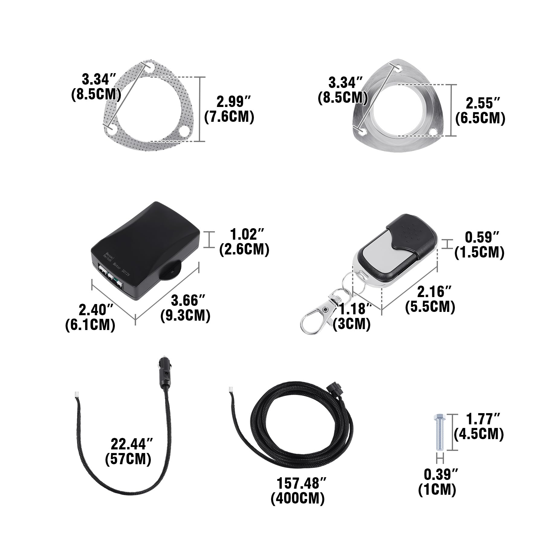 Samger 2.5" 63 mm acero inoxidable escape eléctrico silenciador trasero válvula de escape sistema sistema con mando a distancia Se requiere soldadura