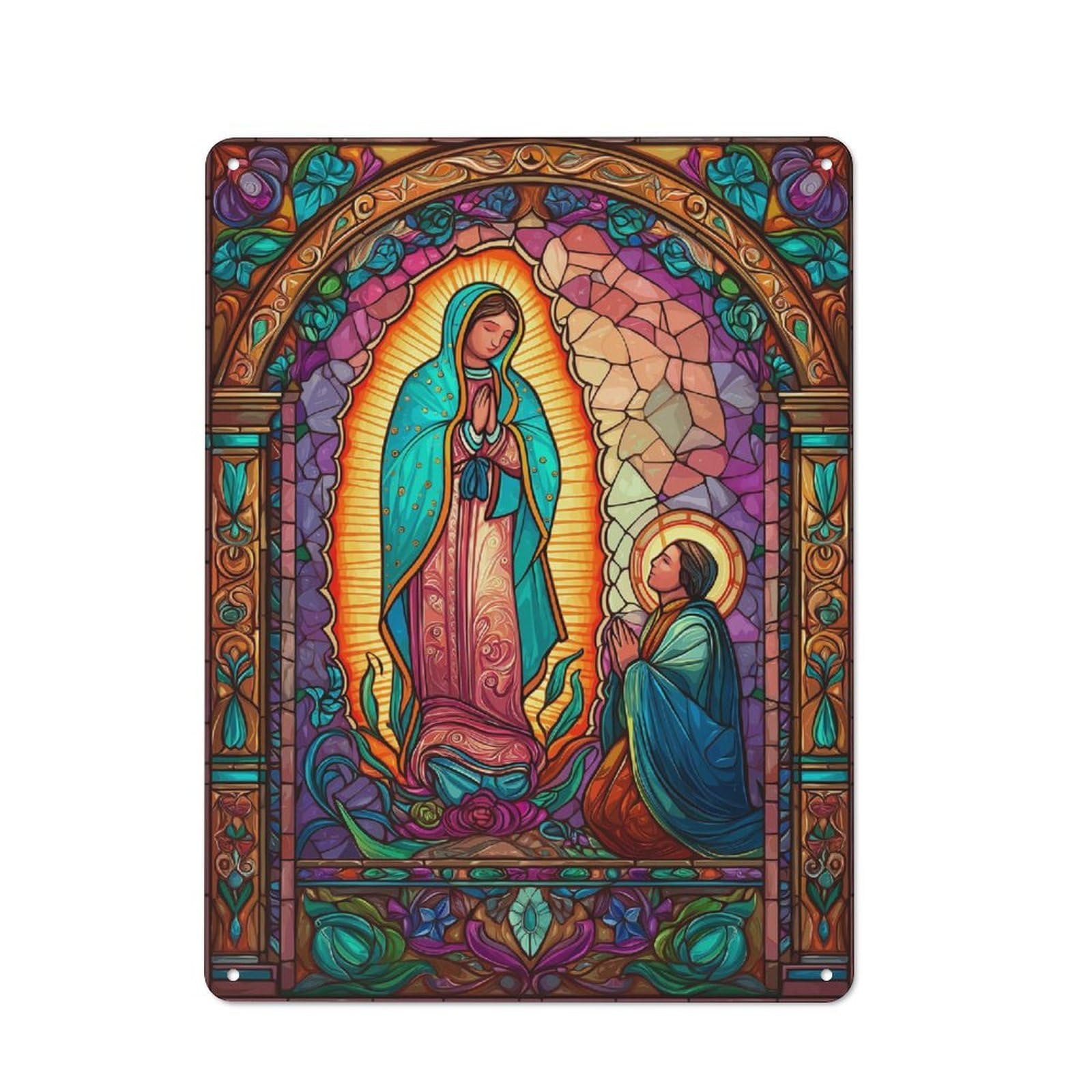 Junmoney Vivid Stained Glass Vision Tin Wall Plaque 40X30cm With For Man Cave Or Games Room, A New Home Present For Leisure-Room Decor Enthusiasts