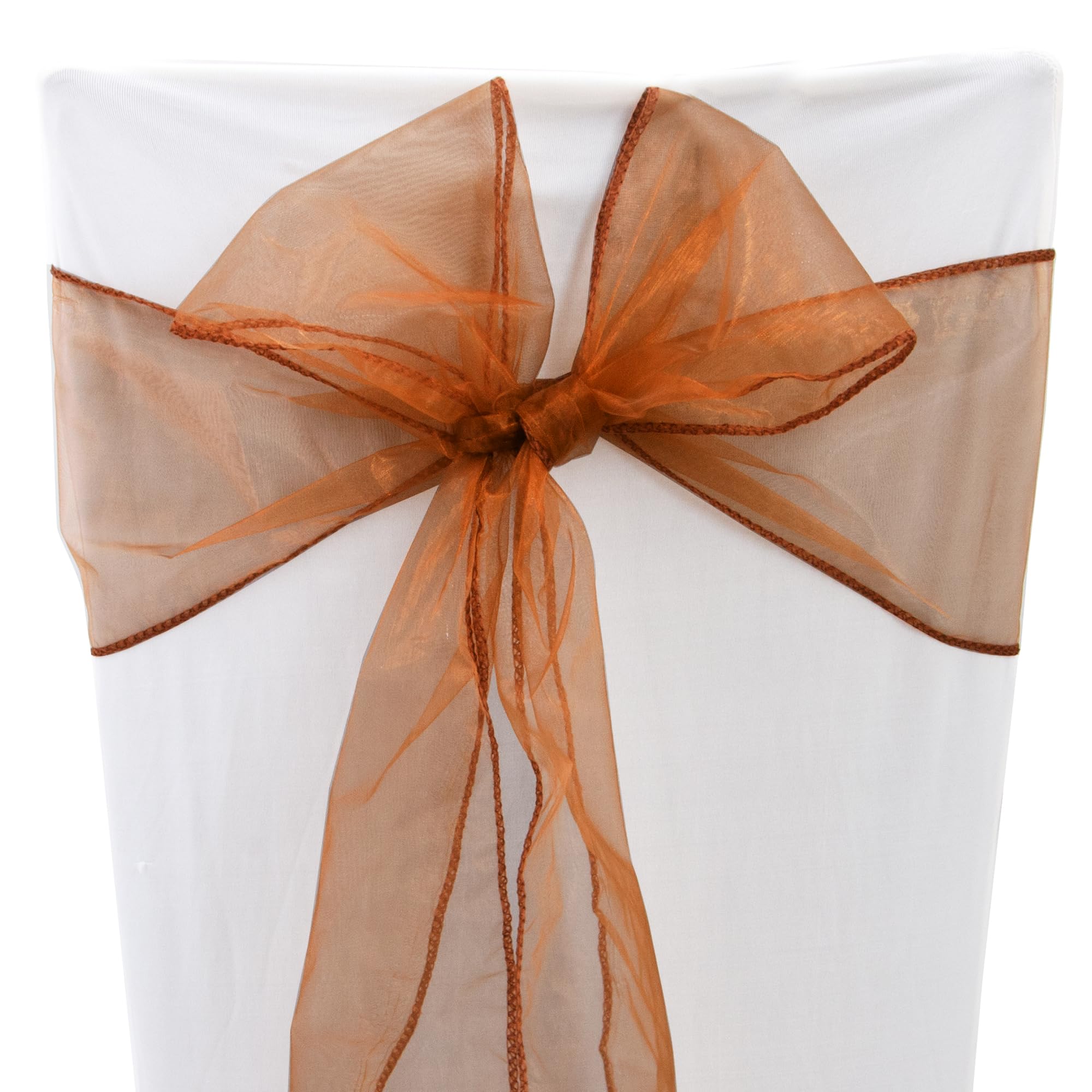 Time to Sparkle 30PCS 17x280cm Organza Chair Sashes Wider Fuller Cover Party Decoration Bow Sashes for Wedding -Almond