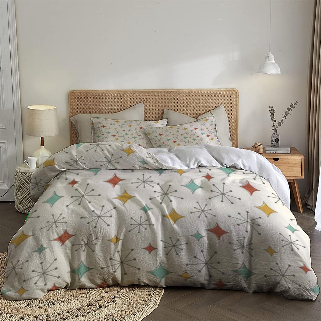 NIBAINLO 布団カバー抽象的な要素 肌に優しい ピーチスキン加工 掛け布団カバー 和式 洋式 あったか 布団カバーセット リバーシブル ホームステイ ホテル 家庭兼用