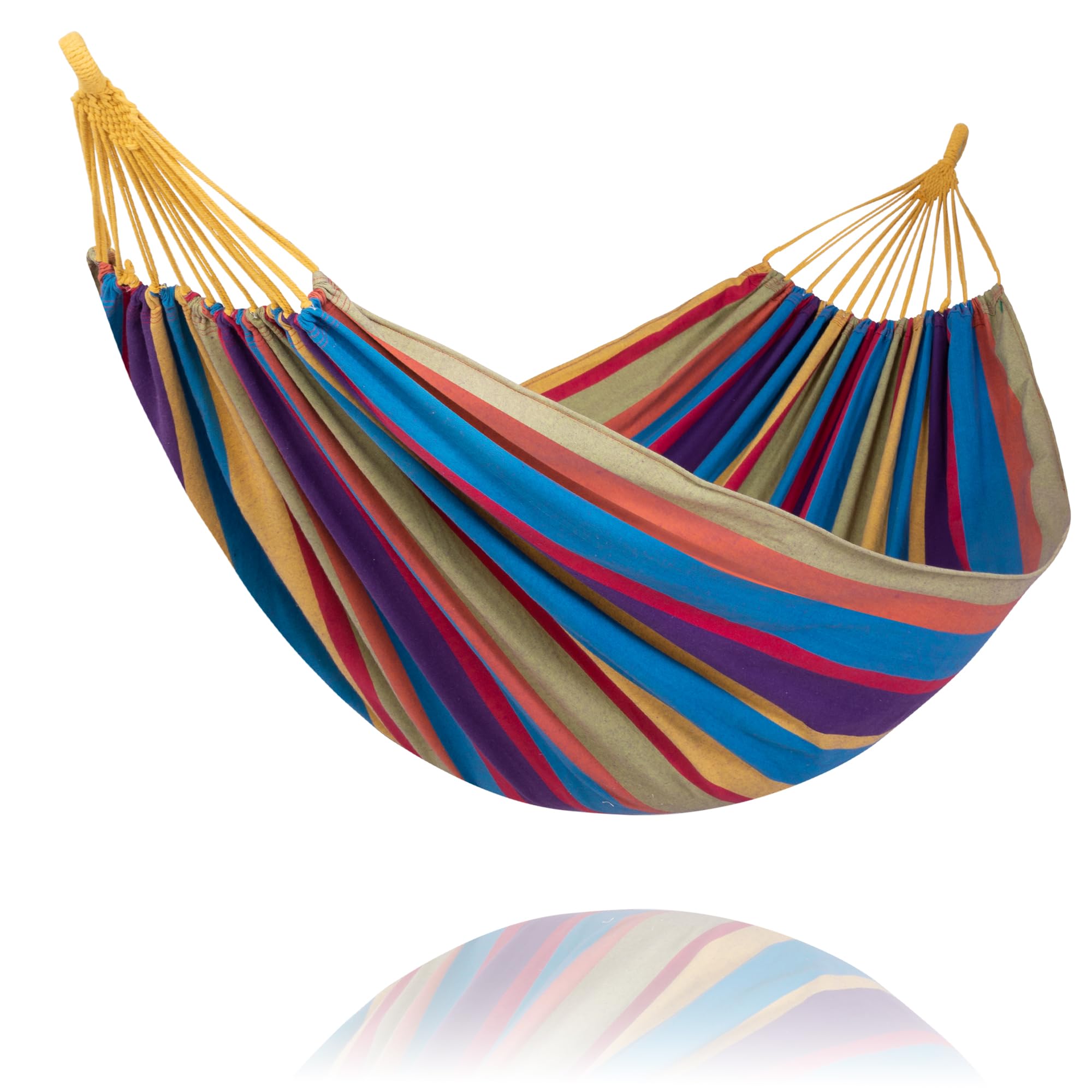 SUNCREAT Hammocks Outdoor Camping Double Hammock, Rainbow