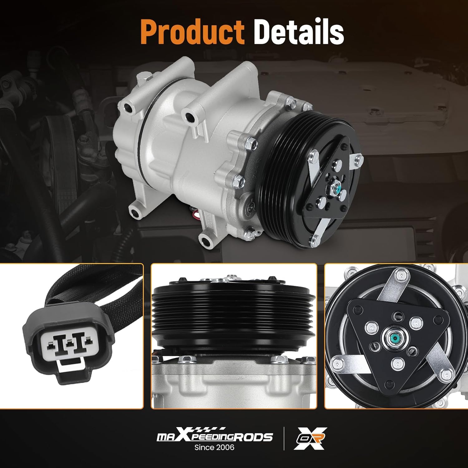 maXpeedingrods A/C AC Compressor w/Clutch For Honda Civic 2002 2003 2004 2005 L4 1.7L