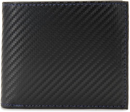 Amazon Montespiga 二つ折り財布 Mosqs371bbkbl カーボン調 ブラック ブルー メンズ ホック式小銭入れ付 並行輸入品 Monte Spiga モンテスピガ 財布