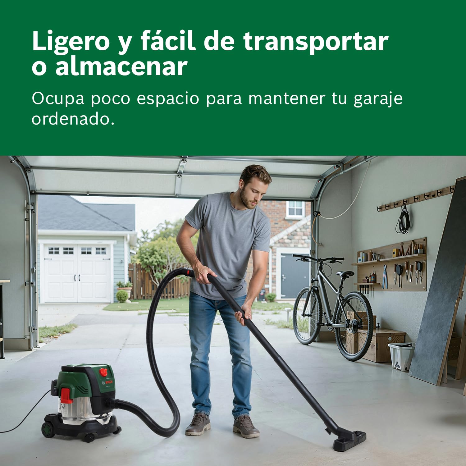 Bosch Aspirador con Cable PAS15-220 (Tubos de extensión (plástico), Manguera de aspiración de 2,2 m, Tubo Flexible/acodado, boquillas para Suelos y Ranuras, Filtro Plisado Plano, UniversalAdapter)