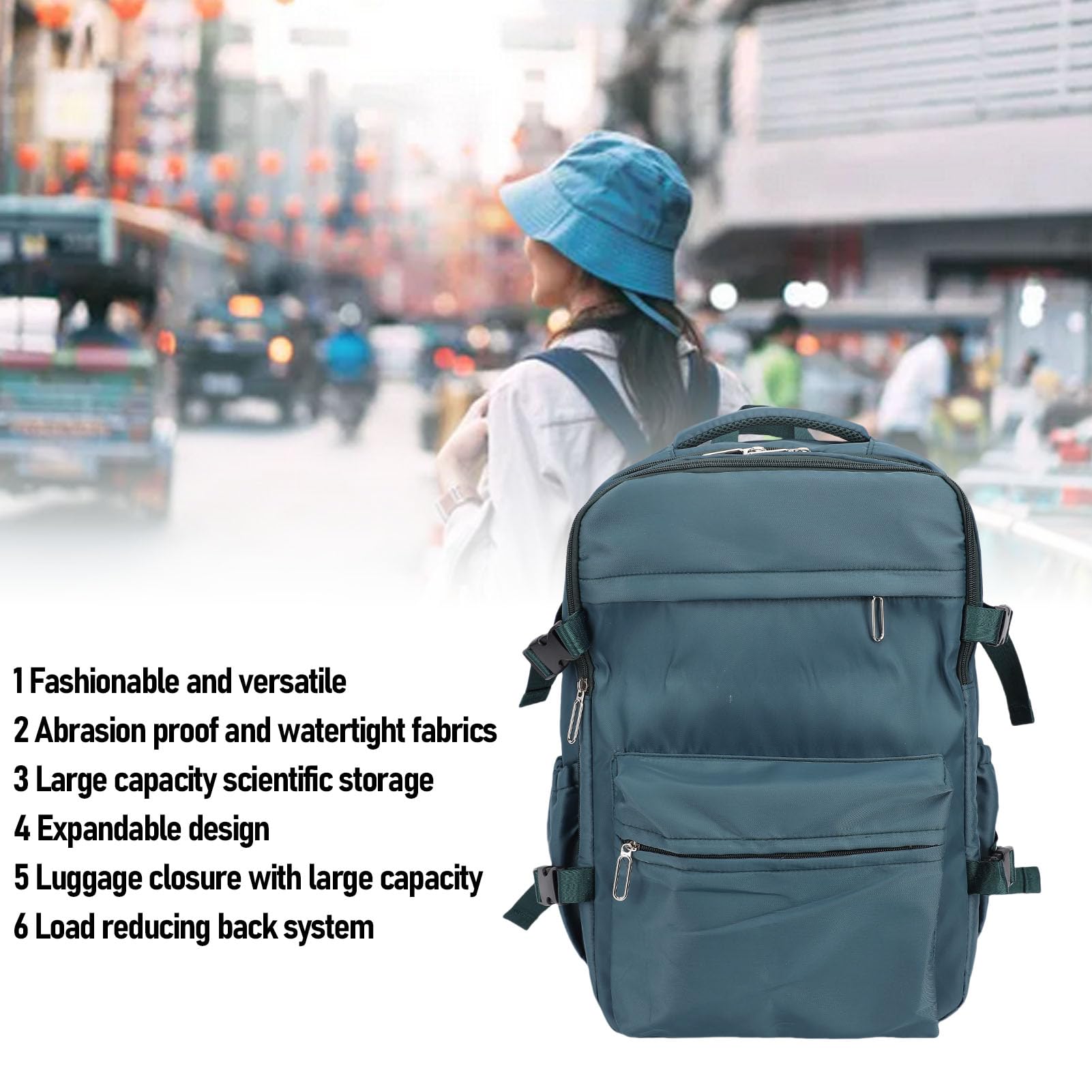 Travel Backpack, 27L Osobista Torba na Przedmioty nosić Plecak, Linia Lotnicza Zatwierdzona Plecaków Pasuje do 15,6 Cali Laptopa, Work Work Worka Kompresyjna dla Osób (BLUE)