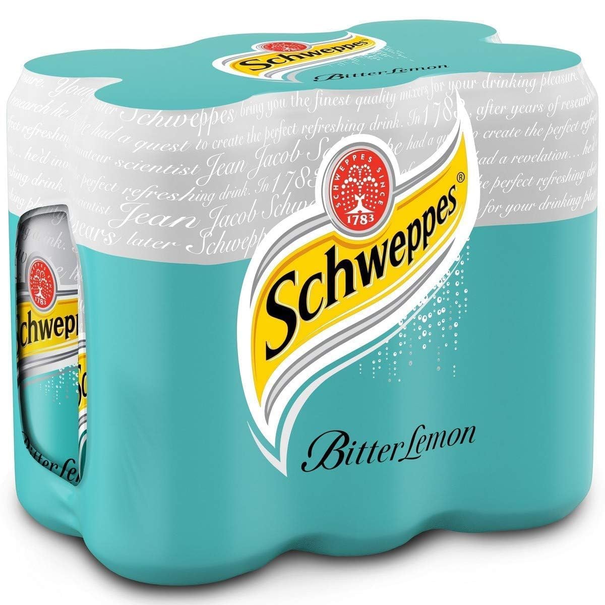 Schweppess Bitter Lemon Carbonated Drink, 6 x 320 ml Cans (Imported)