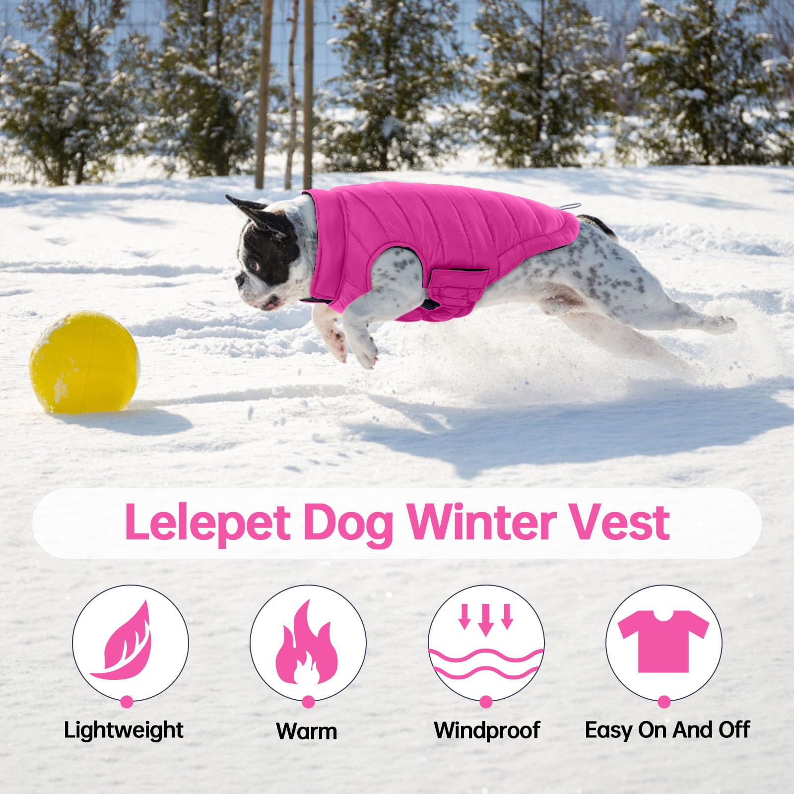 Lelepet Veste matelassée réversible pour chien - Manteau d'hiver chaud rembourré coupe-vent pour chien - Veste d'hiver légère avec crochet et boucle - Manteau pour chiens de petite taille - Shih Tzu