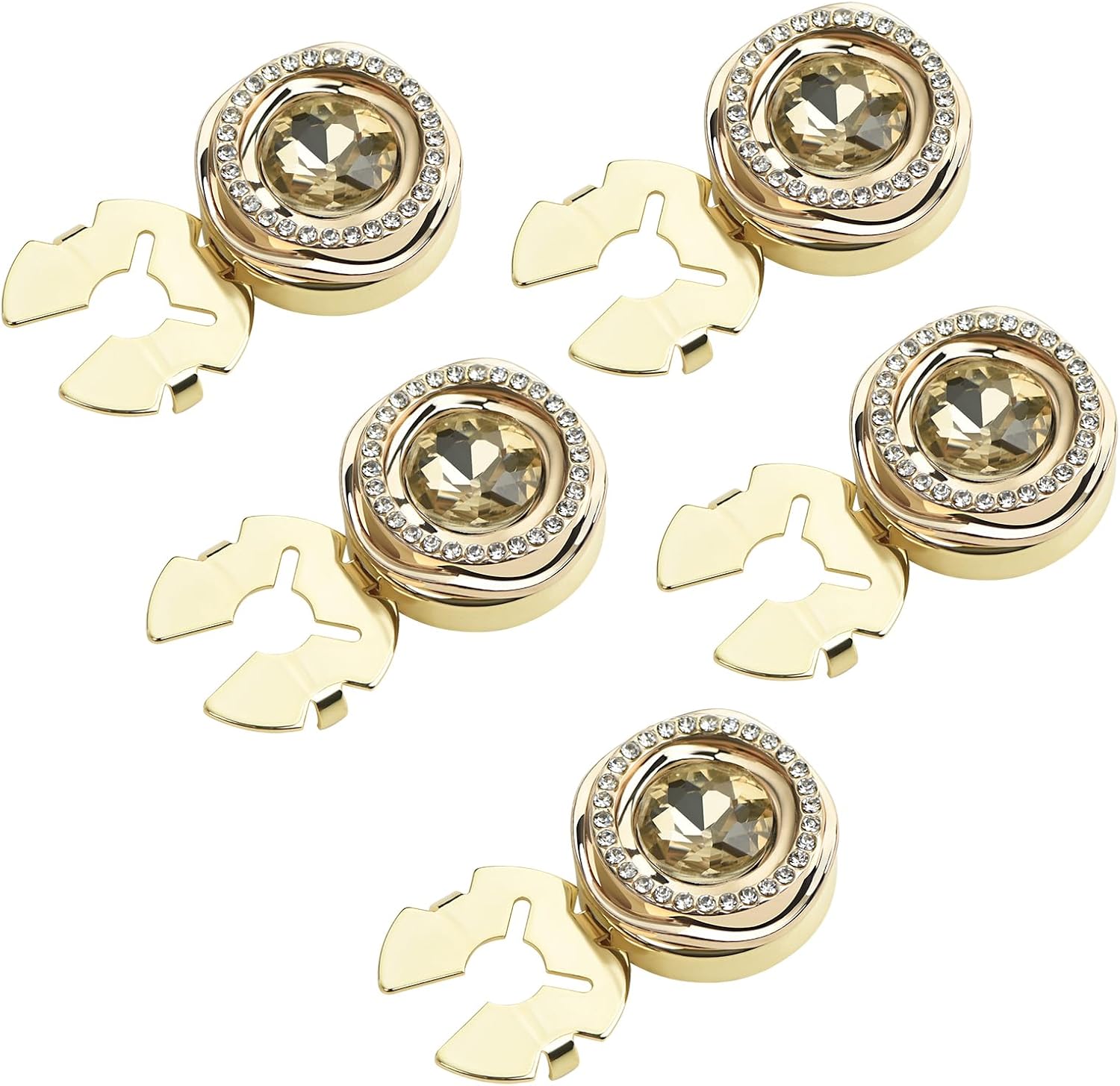 5PCS Vintage Black Rhinestone Cufflinks Geometric Round Button Covers for Men Business Dress Shirts Jackets Wedding Accessories