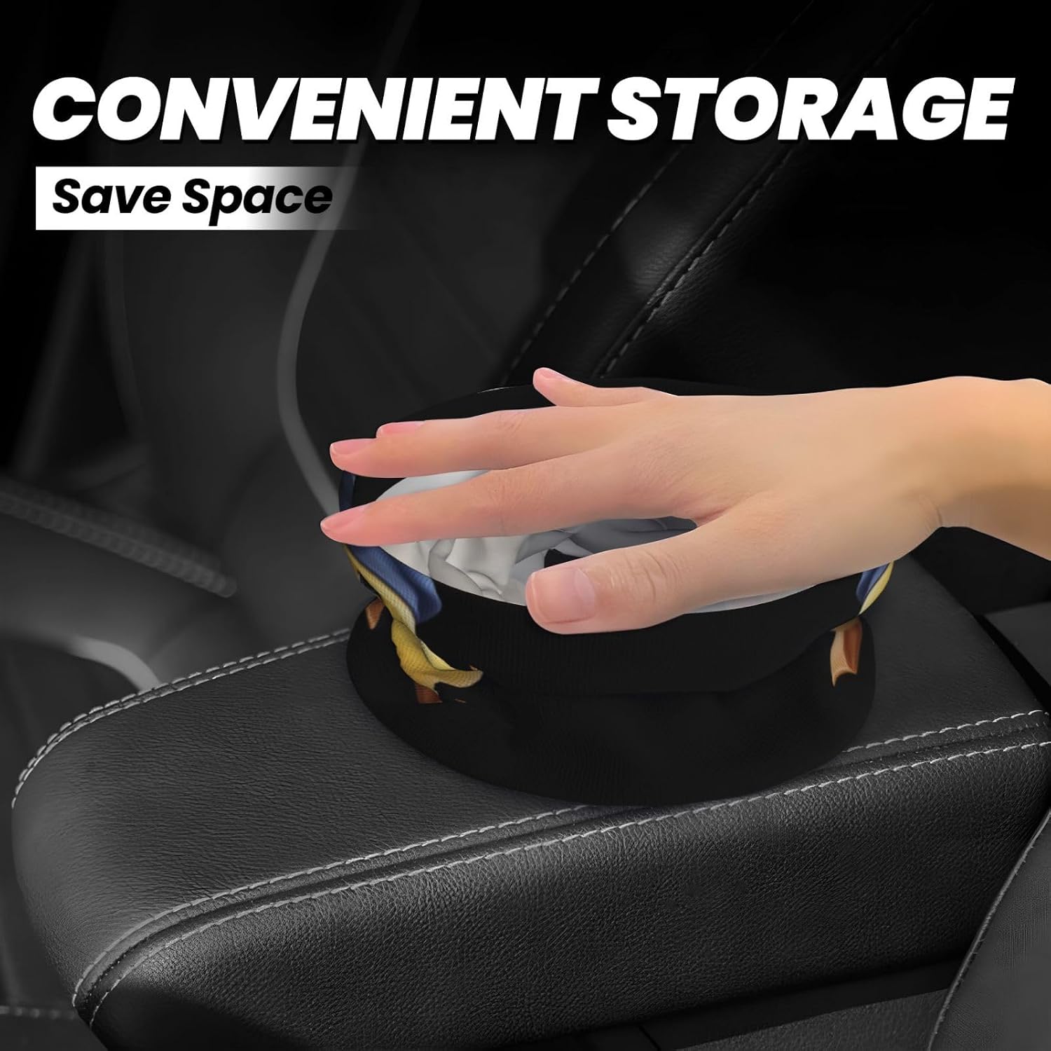 Yellow Duck hat Portable car Trash can, Practical car Storage Bucket, Practical, Convenient and Foldable, a Must-Have for Cars. image 4