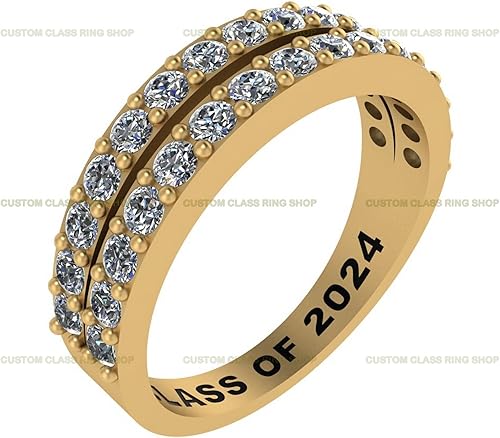 Miniatura 2 de Custom High School and College Class Ring Sterling Silver  10K 14K Gold - GRA Certified MoissanitesLab Grown Diamonds Ring Graduation Gifts for Her