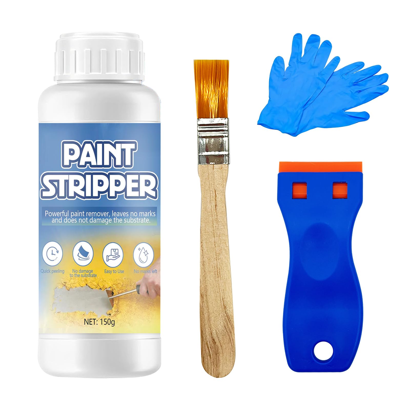 Décapant Universel 150g Décapant Peinture Pinceaux Bois Fer Métaux