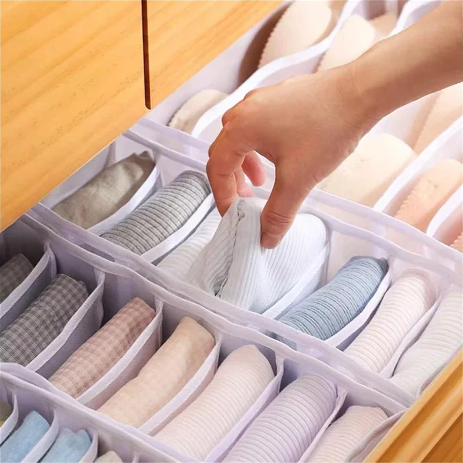 MRKU Boîte de Rangement pour sous-vêtements, Chaussettes et Soutiens-Gorge, Lavable, pour Placard, Pantalons, Foulards, Jeans et vêtements.