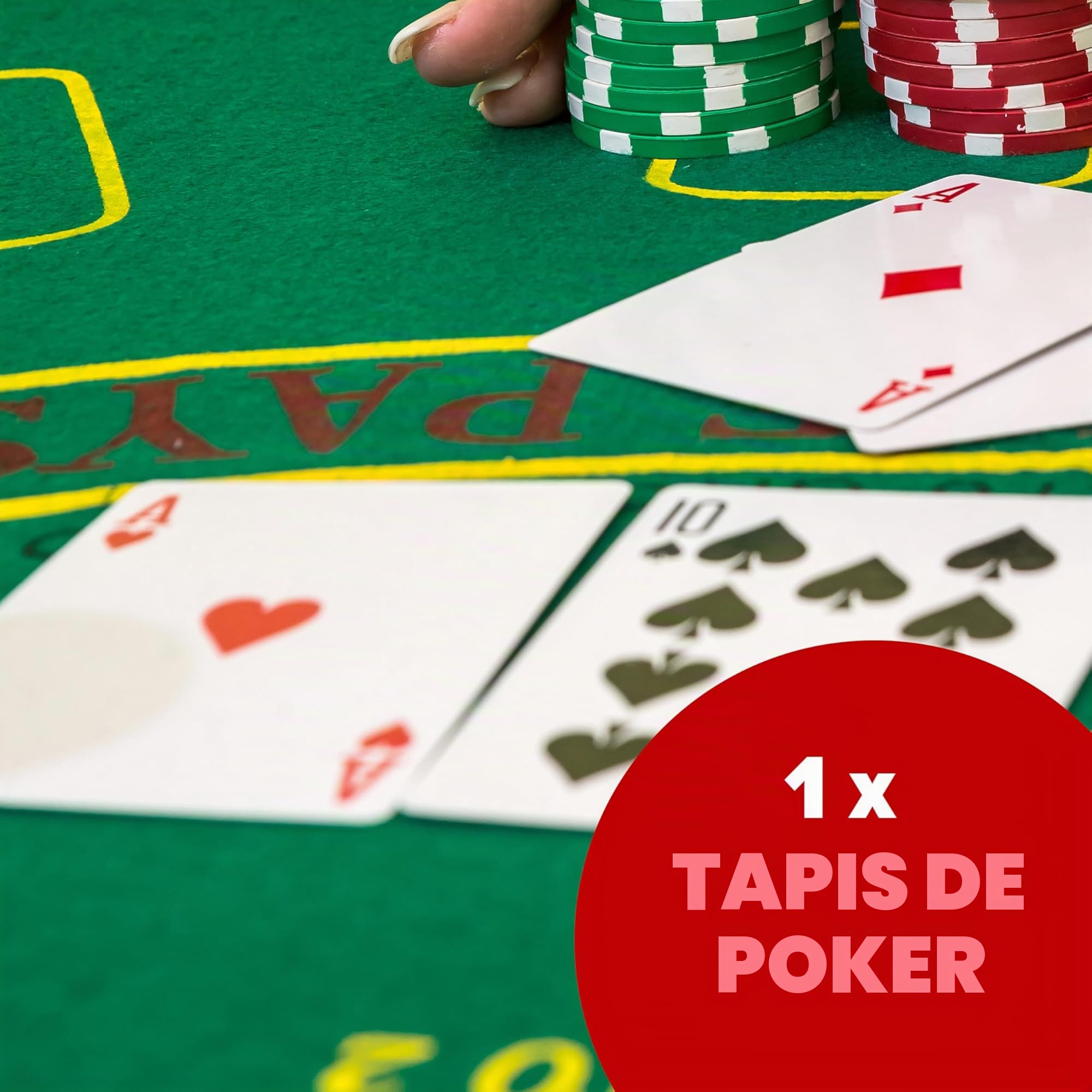 Kyto Mallette de poker 300 pièces – Idéal pour Texas Holdem – Avec valise, jetons de poker, cartes de poker et tapis de poker – Jeu de poker parfait pour les professionnels et les débutants dans le