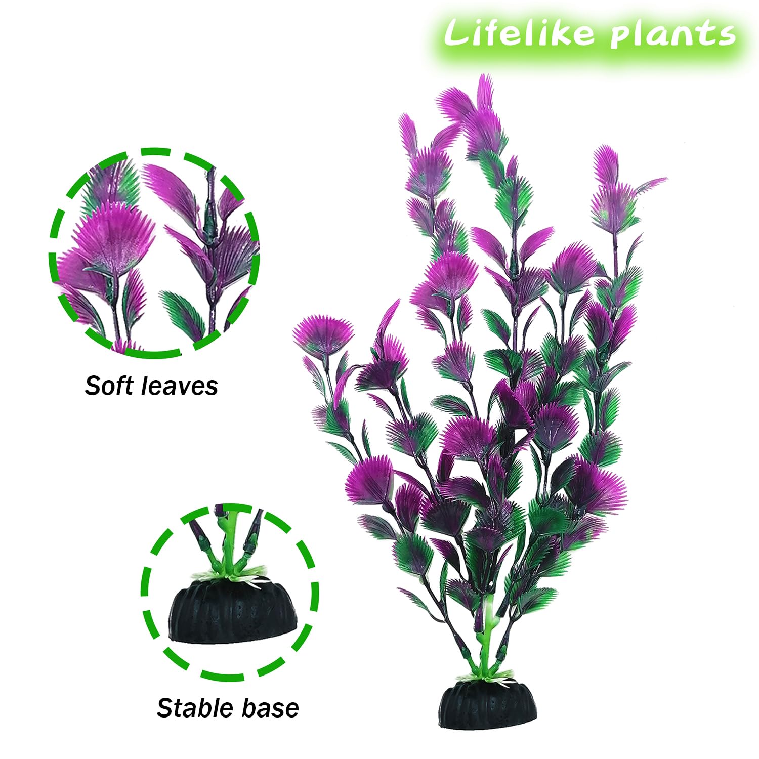 SLOCME Lot de 25 plantes artificielles pour aquarium – Plantes colorées pour aquarium en plastique, (6–30 cm)