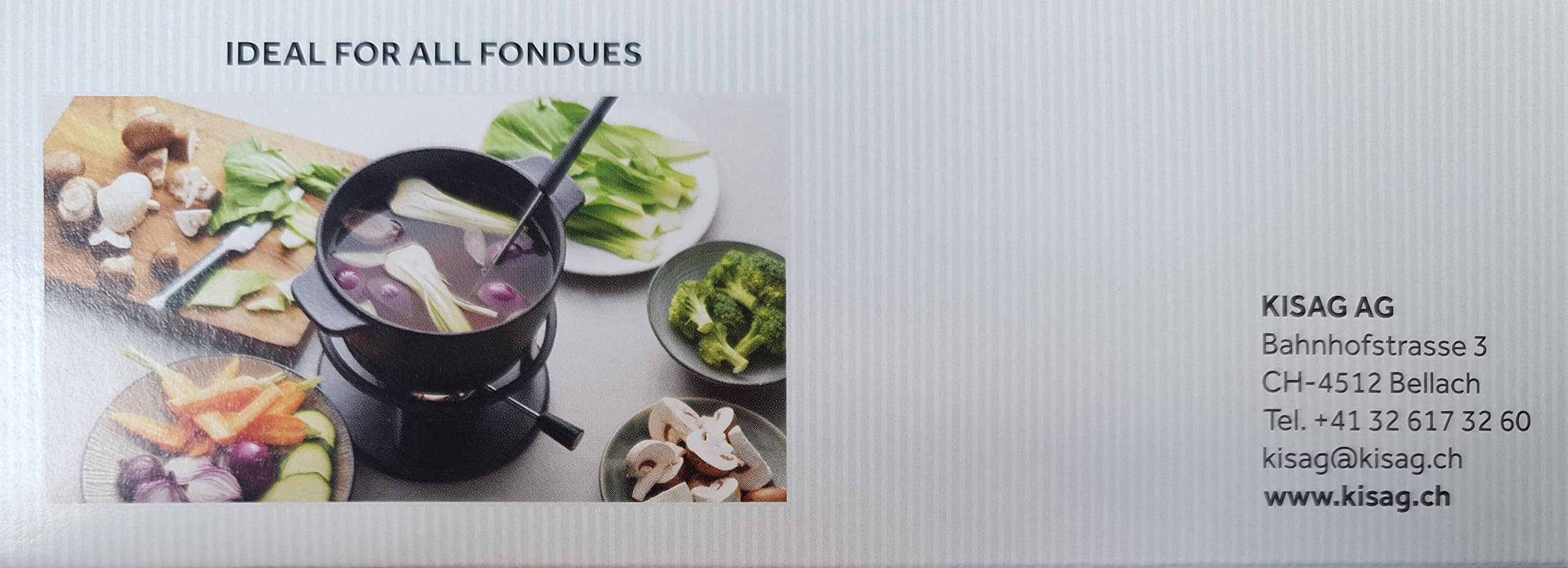 Kisag Brûleur à gaz de sécurité 8431 - 1,1 kW - Puissant brûleur à fondue en acier inoxydable noir