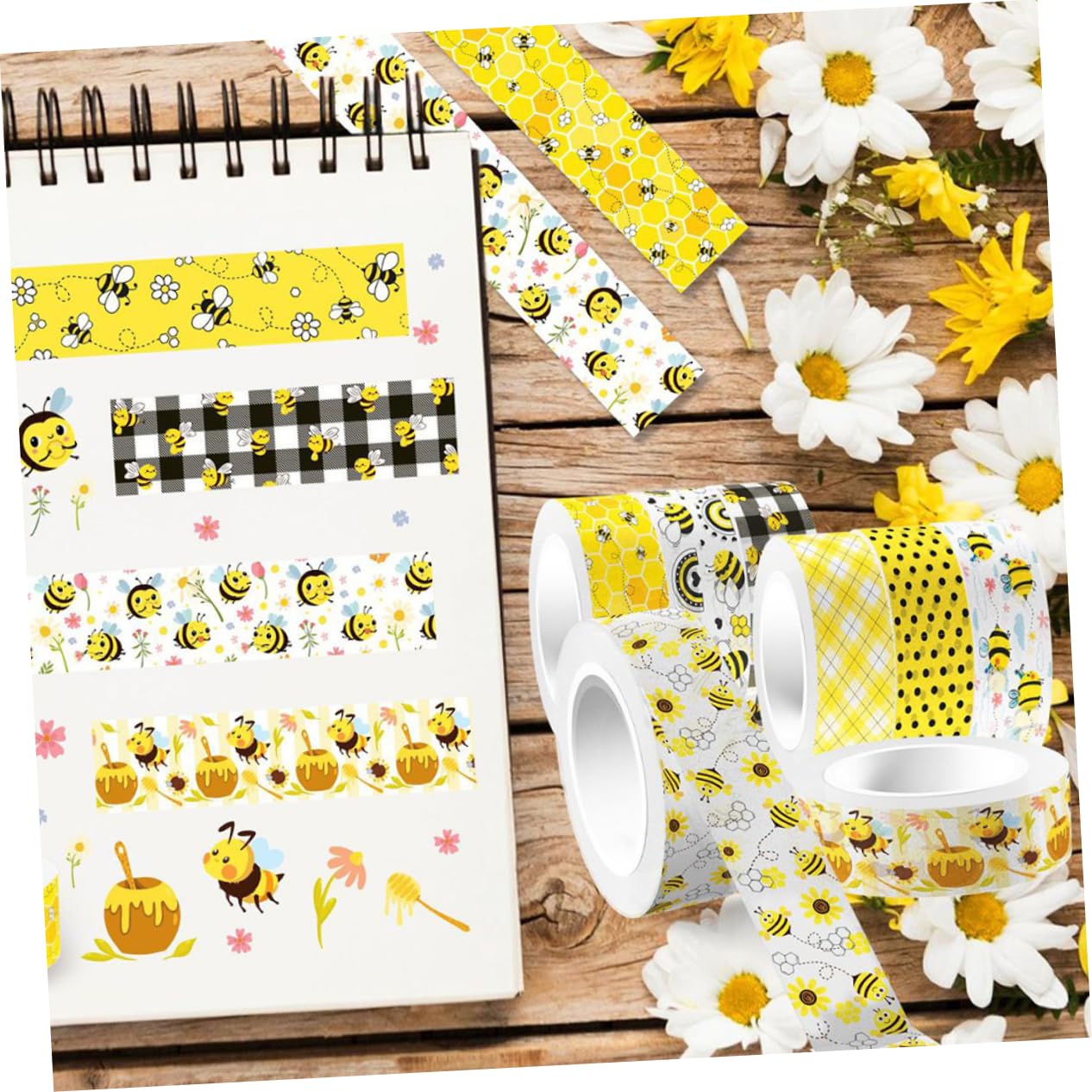 TEHAUX 60rollen Bienen-themen Washi Tape Selbstklebendes Dekorationsband Für Scrapbooking Handarbeit Journaling Und Kreative Projekte