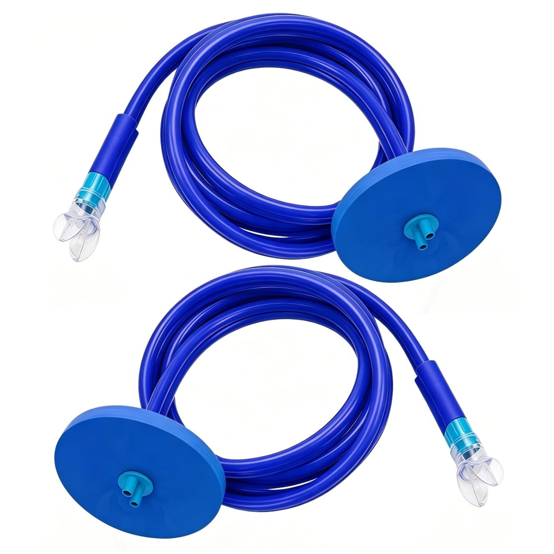 Dispositivo de respiración subacuática de 2 Piezas, Tubo Largo de Snorkel con diseño de Doble Tubo seco, Azul, 9, 84 pies