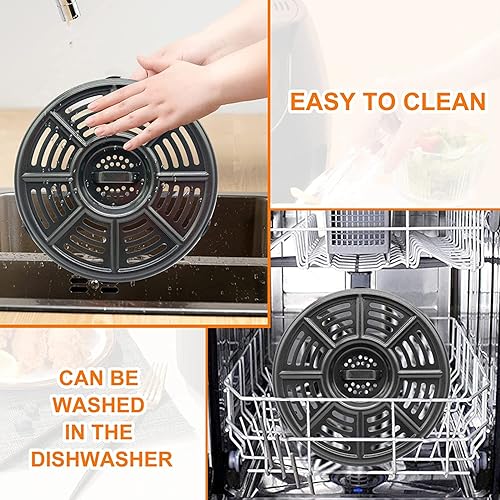 Miniatura 3 de Gtiyzfae Bandeja para freidora de aire de 8.2 pulgadas para freidora de aire Ninja AF101 4QT AF161 AF150 XL 5.5QT, freidora de aire antiadherente