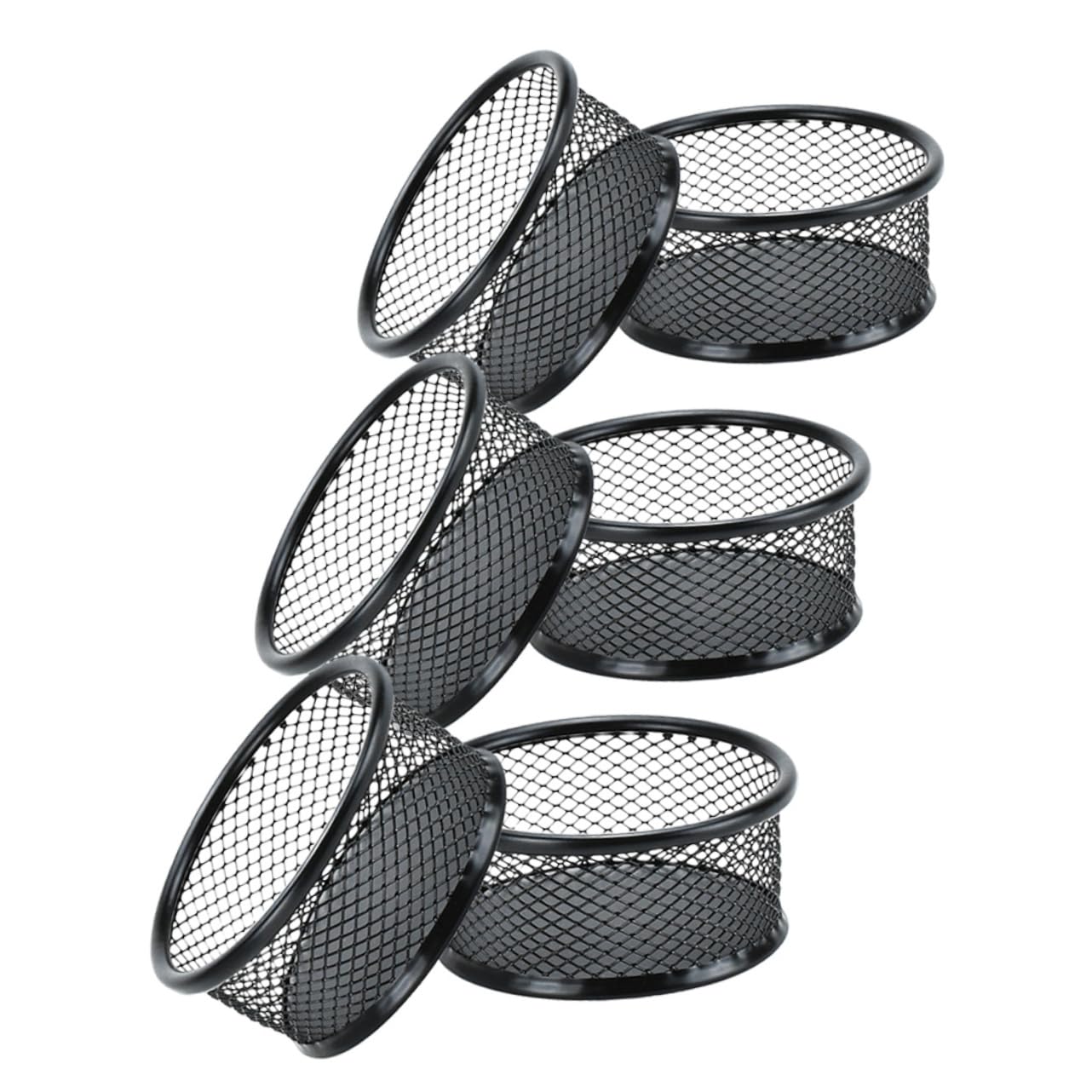 FUNOMOCYA Mesh Paper Clip Holder for Desk 6 Pack Paper Clip Storage Bucket Office Supplies