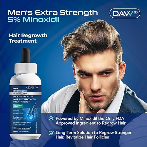 Miniatura 2 de Minoxidil - Suero para el crecimiento del cabello para hombres Minoxidil 5 por ciento - Regeneración del cabello para hombres - Minoxidil para el