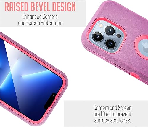 Miniatura 5 de Funda diseñada para iPhone 13 Pro Max (6.7 pulgadas), funda de protección de cuerpo completo con clip para cinturón, funda resistente con protector